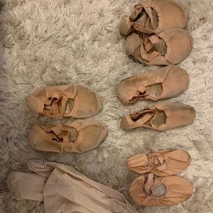 Ballet shoes and a pair of tights.